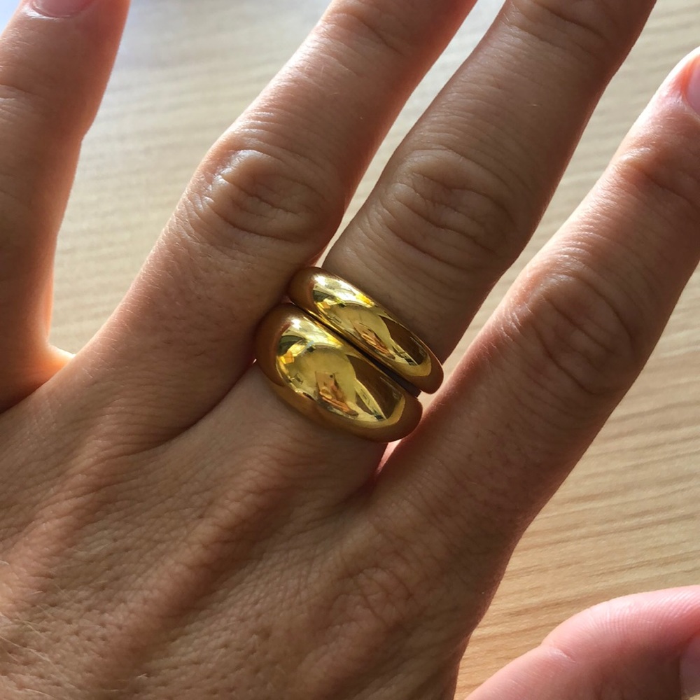 Set of 18K Vermeil Dome Rings